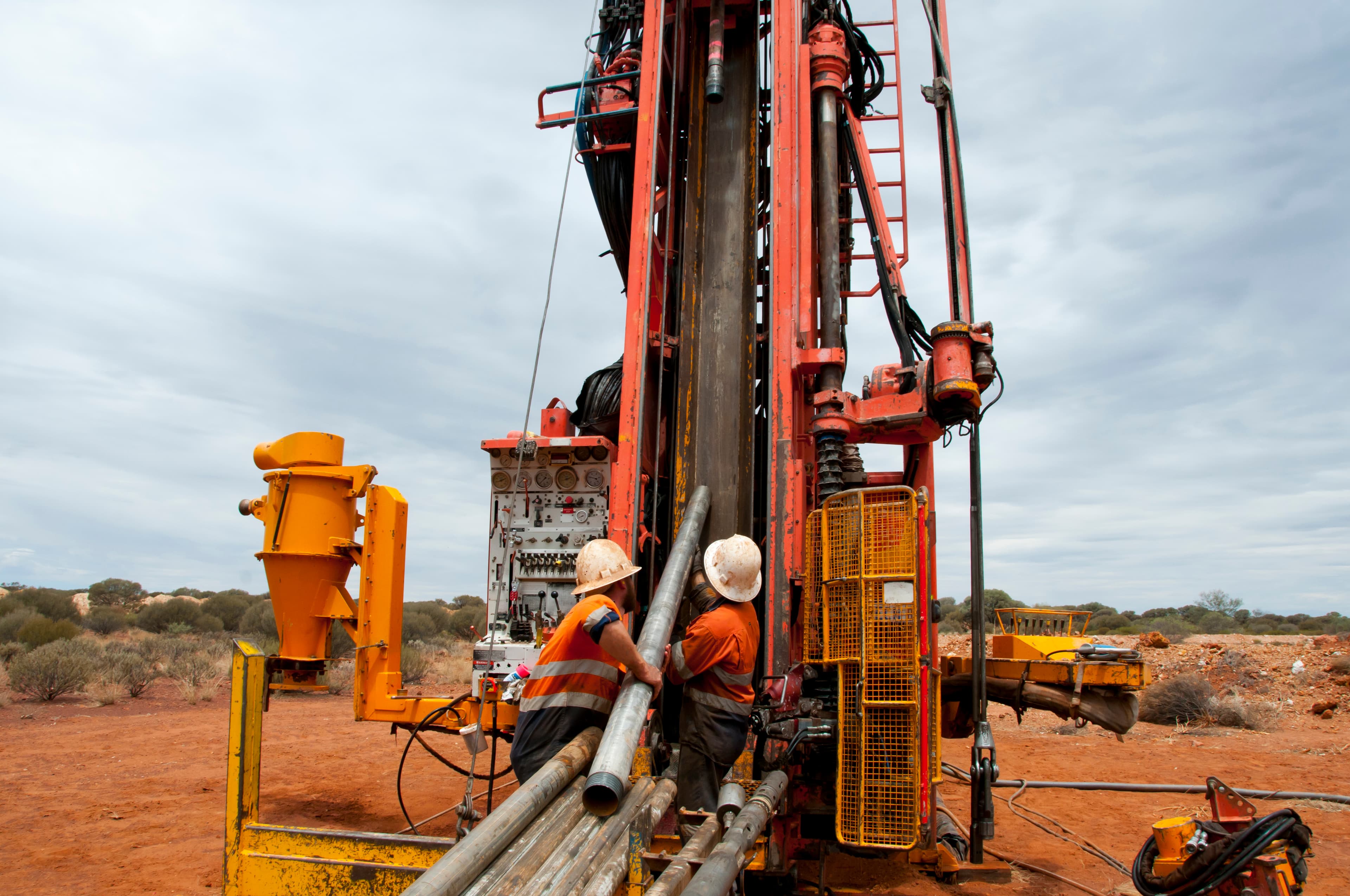 Drilling rig in operation